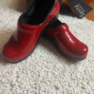 Anita Red Mules ** WITH IMPERFECTIONS- AS IS** Size 38